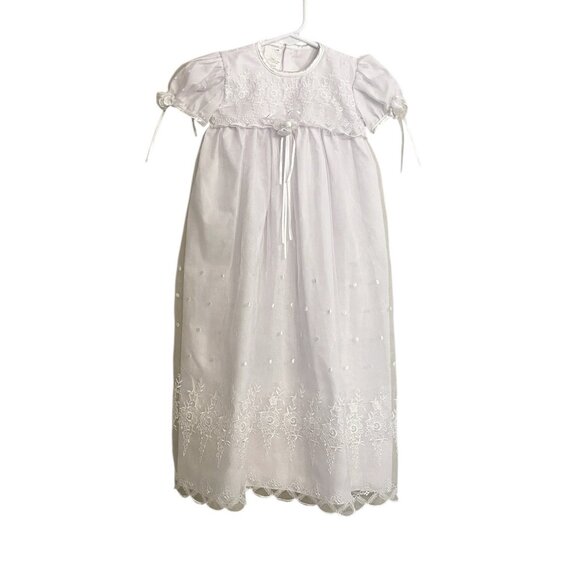 Vintage Religious Christening/Baptism Gown 3-6 Month White Embroidered Dress - Picture 1 of 6